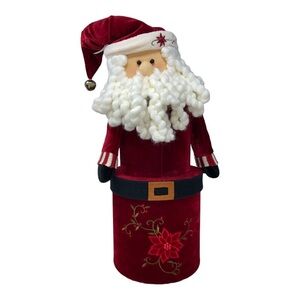 Cute Red Velvet Stackable Santa Boxes. 22” (est.)